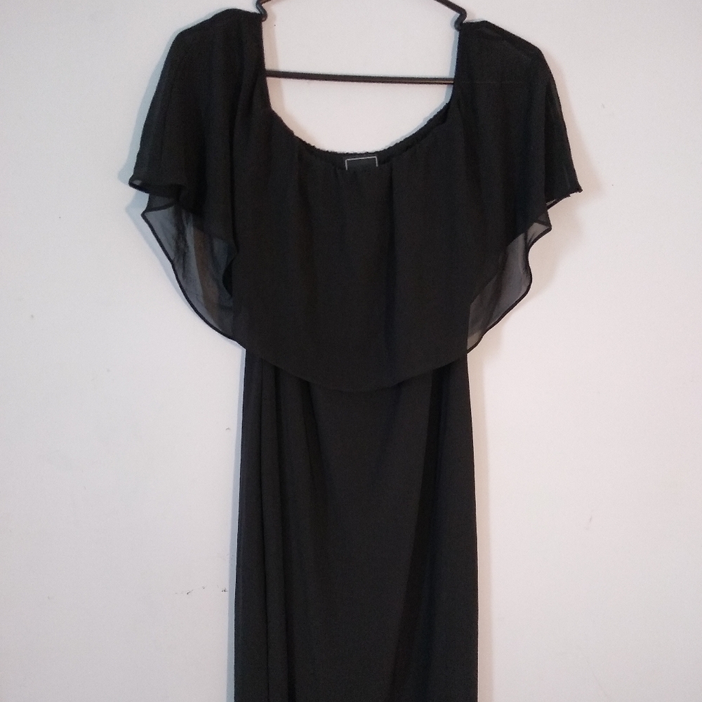 MSK Off the Shoulder Cape Dress